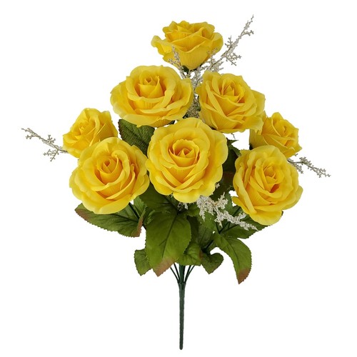 5in yellow rose - 17.5in,